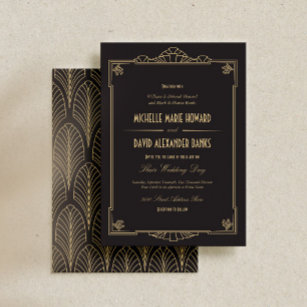 Art Deco Style Wedding Invitation