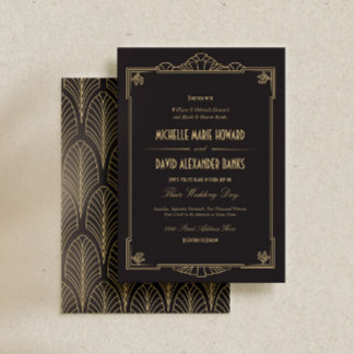 Art Deco Style Wedding Invitation