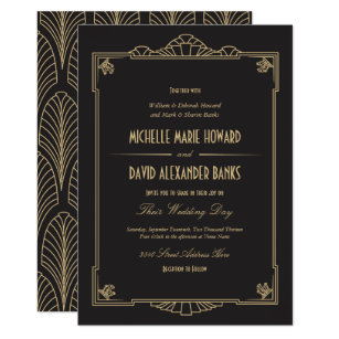 Art Deco Wedding Invitations Announcements Zazzle Art Deco Style Wedding Invitation