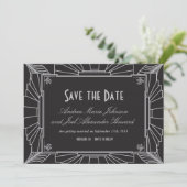 Art Deco Style Wedding Save the Date (Silver) (Standing Front)