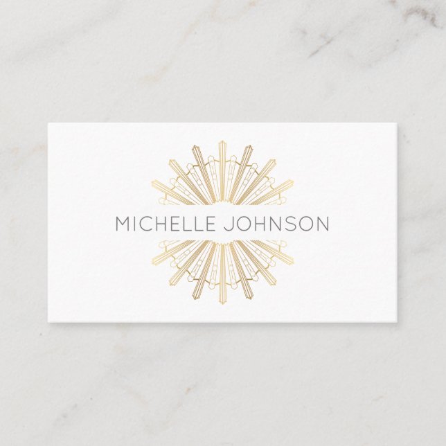 Art deco sun business card (Front)