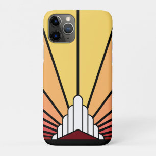 Art deco sun in dawn iPhone 11 pro case
