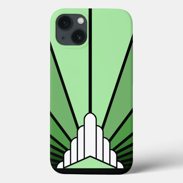 Art deco sun in green Case-Mate iPhone case (Back)