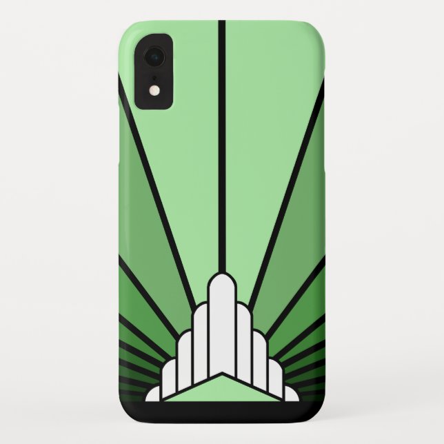 Art deco sun in green iPhone / iPad case (Back)