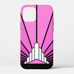Art deco sun in pink iPhone 12 mini case