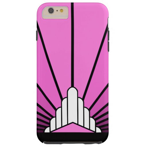 Art deco sun in pink tough iPhone 6 plus case