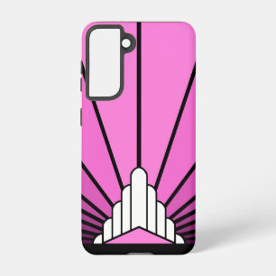 Art deco sun in pink samsung galaxy s21 case