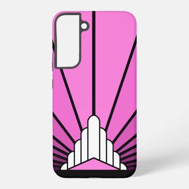 Art deco sun in pink samsung galaxy case (Back)