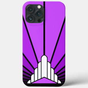 Art deco sun in purple iPhone 13 pro max case