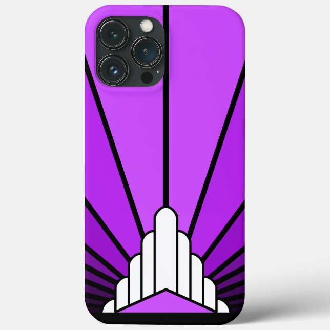 Art deco sun in purple Case-Mate iPhone case (Back)