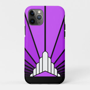 Art deco sun in purple iPhone 11 pro case
