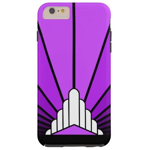 Art deco sun in purple tough iPhone 6 plus case