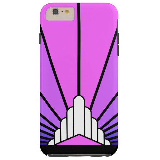 Art deco sun in purple & pink tough iPhone 6 plus case