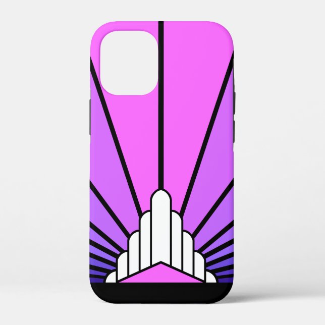 Art deco sun in purple & pink Case-Mate iPhone case (Back)