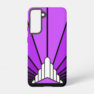 Art deco sun in purple samsung galaxy s21 case
