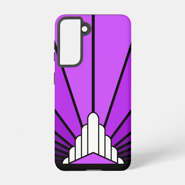 Art deco sun in purple samsung galaxy case (Back)