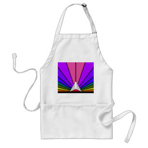 Art deco sun in rainbow adult apron