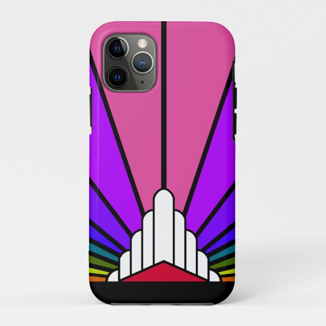 Art deco sun in rainbow Case-Mate iPhone case (Back)