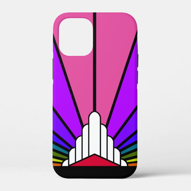Art deco sun in rainbow Case-Mate iPhone case (Back)