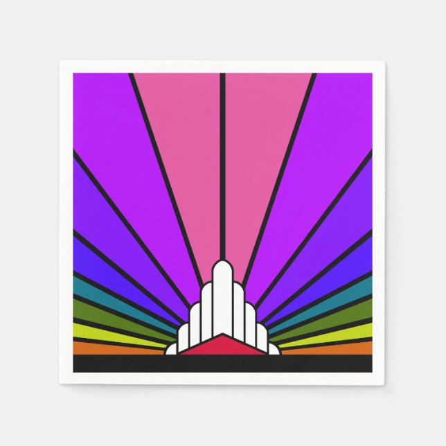 Art deco sun in rainbow napkins (Front)