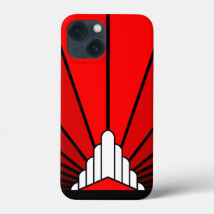 Art deco sun in red iPhone 13 mini case