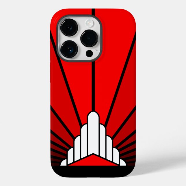Art deco sun in red Case-Mate iPhone case (Back)