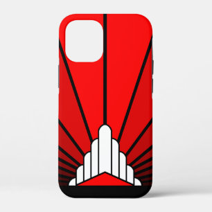 Art deco sun in red iPhone 12 mini case