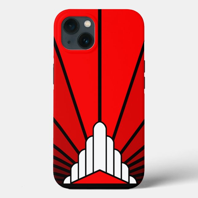 Art deco sun in red Case-Mate iPhone case (Back)