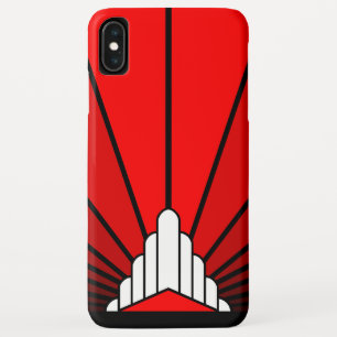 Art deco sun in red iPhone XS max case
