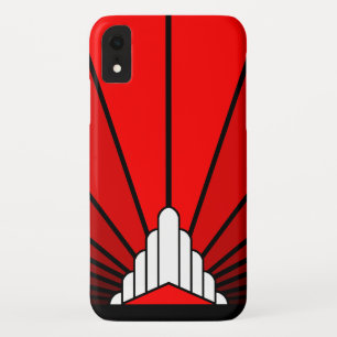 Art deco sun in red iPhone / iPad case