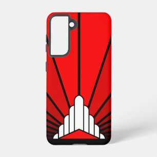 Art deco sun in red samsung galaxy s21 case