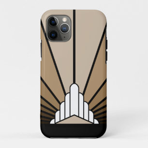 Art deco sun in tan iPhone 11 pro case