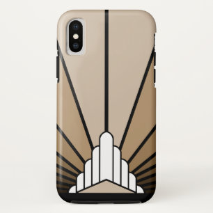 Art deco sun in tan iPhone x case