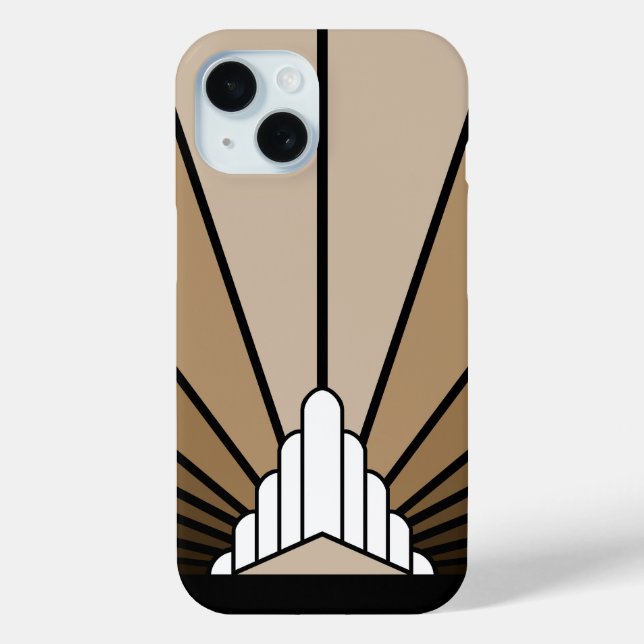 Art deco sun in tan Case-Mate iPhone case (Back)