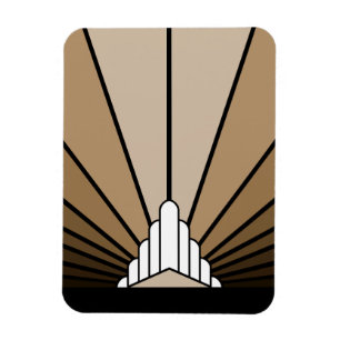 Art deco sun in tan magnet