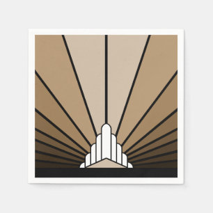 Art deco sun in tan napkins