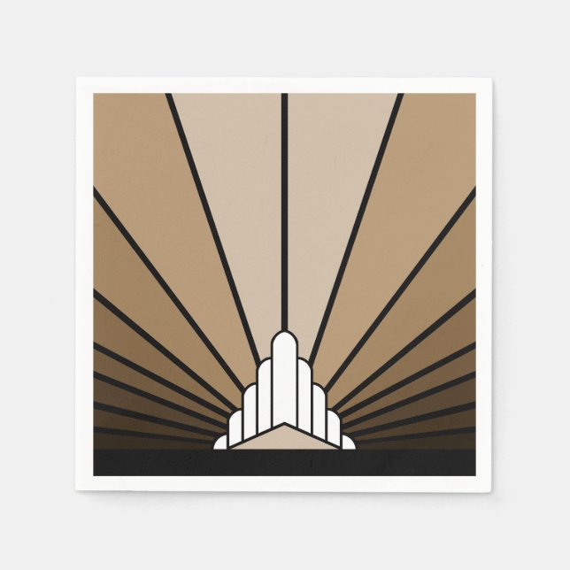 Art deco sun in tan napkins (Front)