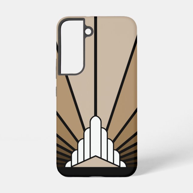 Art deco sun in tan samsung galaxy case (Back)