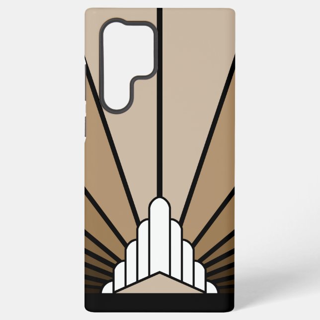 Art deco sun in tan samsung galaxy case (Back)