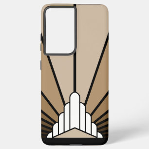 Art deco sun in tan samsung galaxy s21+ case