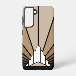 Art deco sun in tan samsung galaxy s21 case