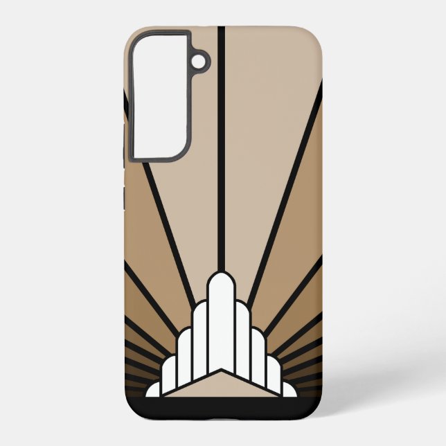 Art deco sun in tan samsung galaxy case (Back)
