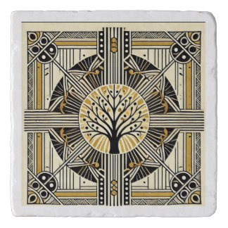 Art Deco Sun & Trees Trivet