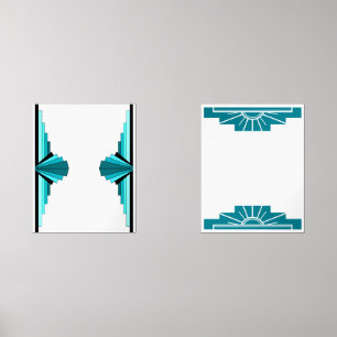 Art deco sun wall art sets