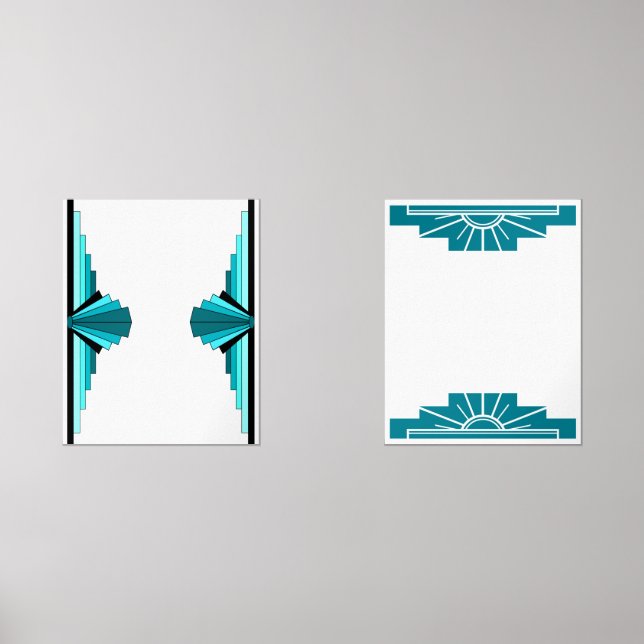 Art deco sun wall art sets (Front)