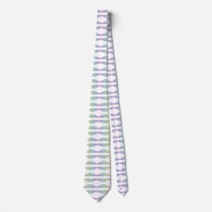 Art Deco Sunburst Pattern in Pastels Neck Tie