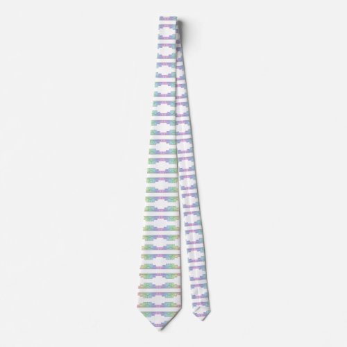 Art Deco Sunburst Pattern in Pastels Neck Tie