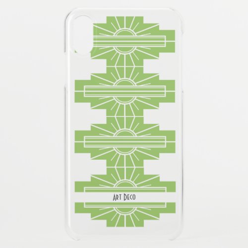 Art Deco Sunburst Pattern in White and Lime Uncomm iPhone XS Max Case