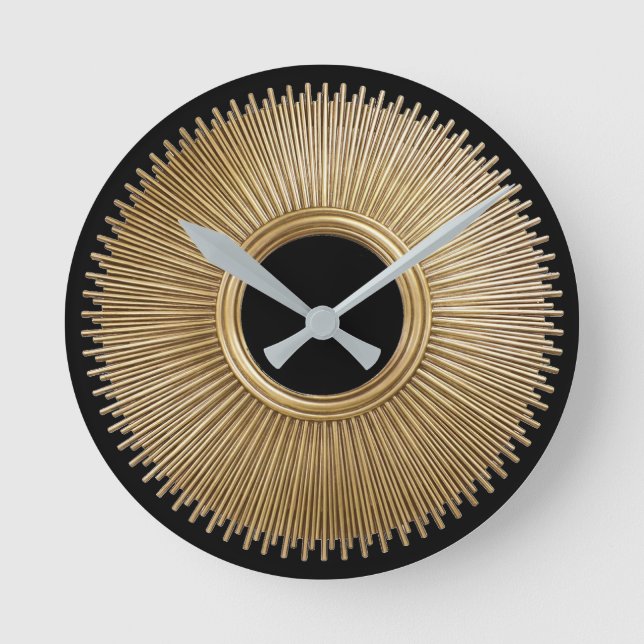 Art Deco Sunburst Round Clock (Front)