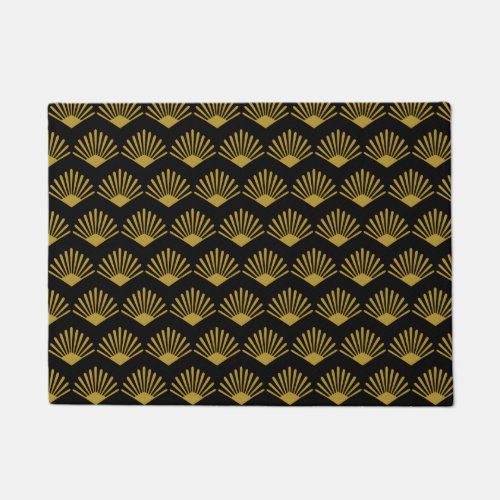 Art Deco Sunrise Motif Pattern Doormat